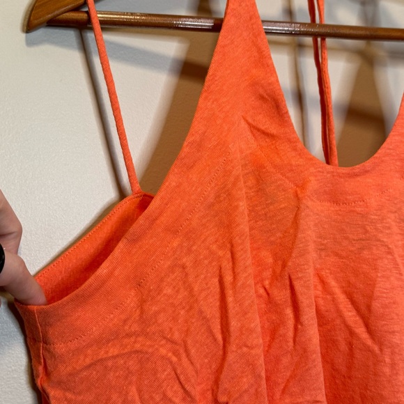 NWT! Free People Long Weekend Knit Halter Neck Orange Tank Top, Size Large - Picture 4 of 9